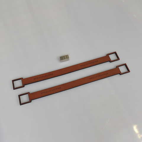 Towel loop clips square set "Maker" medium brown